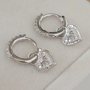 Sterling Silver 925 Rhodium Plated Earrings NEW